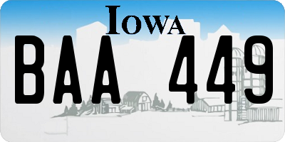 IA license plate BAA449