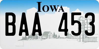 IA license plate BAA453