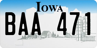 IA license plate BAA471