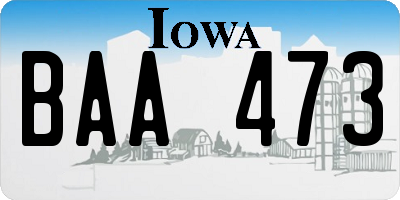 IA license plate BAA473