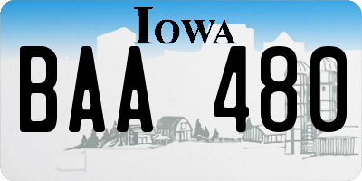 IA license plate BAA480