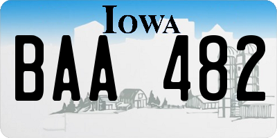 IA license plate BAA482