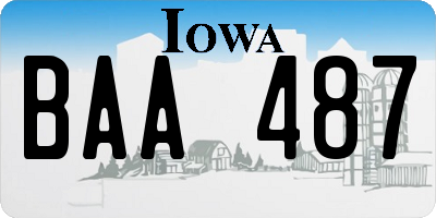IA license plate BAA487