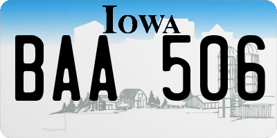 IA license plate BAA506