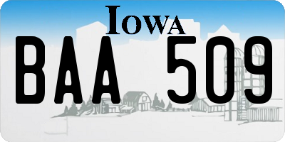 IA license plate BAA509