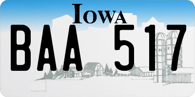 IA license plate BAA517