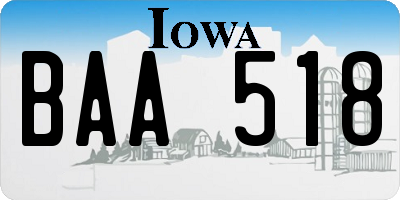 IA license plate BAA518