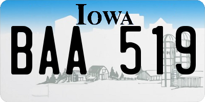 IA license plate BAA519