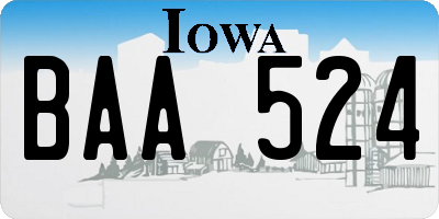 IA license plate BAA524