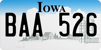 IA license plate BAA526