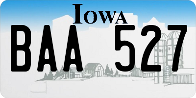 IA license plate BAA527