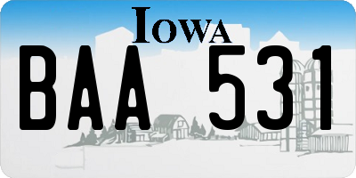 IA license plate BAA531