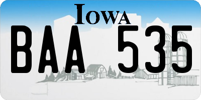 IA license plate BAA535