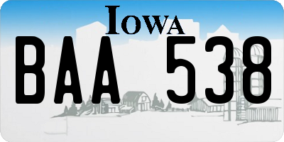 IA license plate BAA538