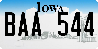 IA license plate BAA544