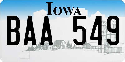 IA license plate BAA549