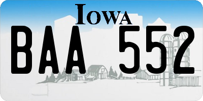 IA license plate BAA552