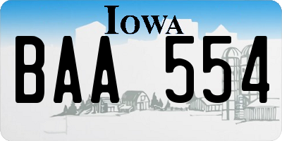 IA license plate BAA554