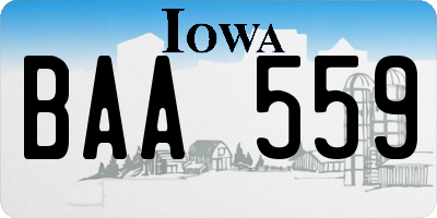 IA license plate BAA559