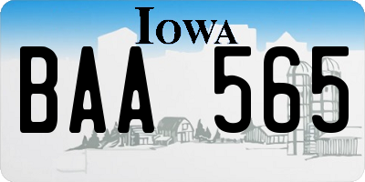 IA license plate BAA565