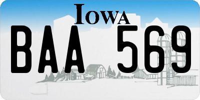 IA license plate BAA569