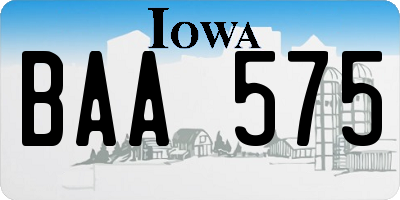 IA license plate BAA575