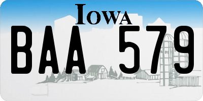 IA license plate BAA579