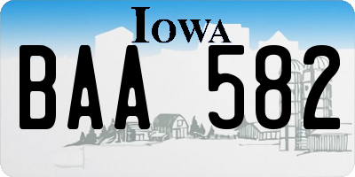 IA license plate BAA582