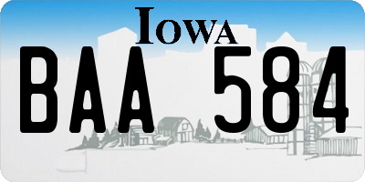 IA license plate BAA584
