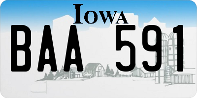 IA license plate BAA591