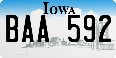 IA license plate BAA592