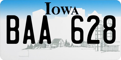 IA license plate BAA628