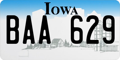 IA license plate BAA629