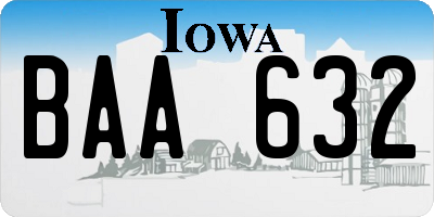 IA license plate BAA632