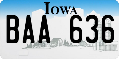 IA license plate BAA636