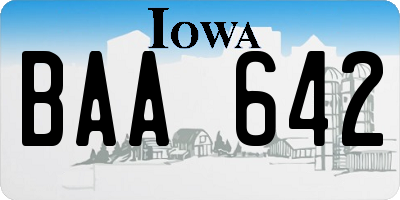 IA license plate BAA642