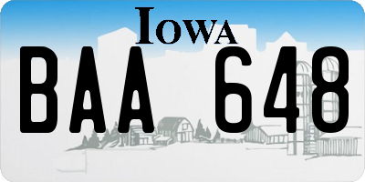 IA license plate BAA648