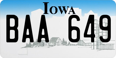 IA license plate BAA649