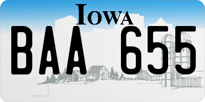 IA license plate BAA655