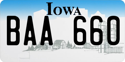 IA license plate BAA660