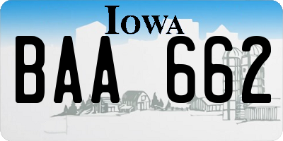 IA license plate BAA662