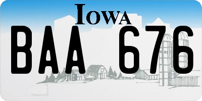 IA license plate BAA676