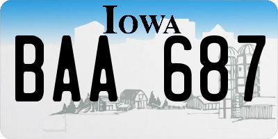 IA license plate BAA687