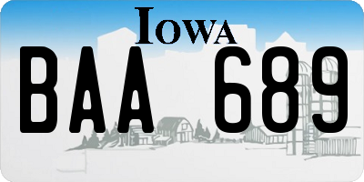 IA license plate BAA689