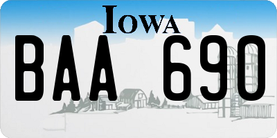 IA license plate BAA690