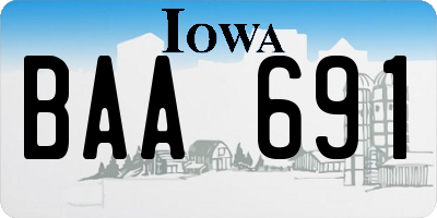IA license plate BAA691