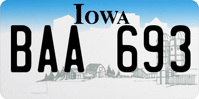 IA license plate BAA693