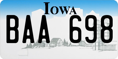 IA license plate BAA698