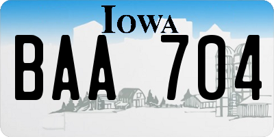 IA license plate BAA704