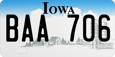 IA license plate BAA706